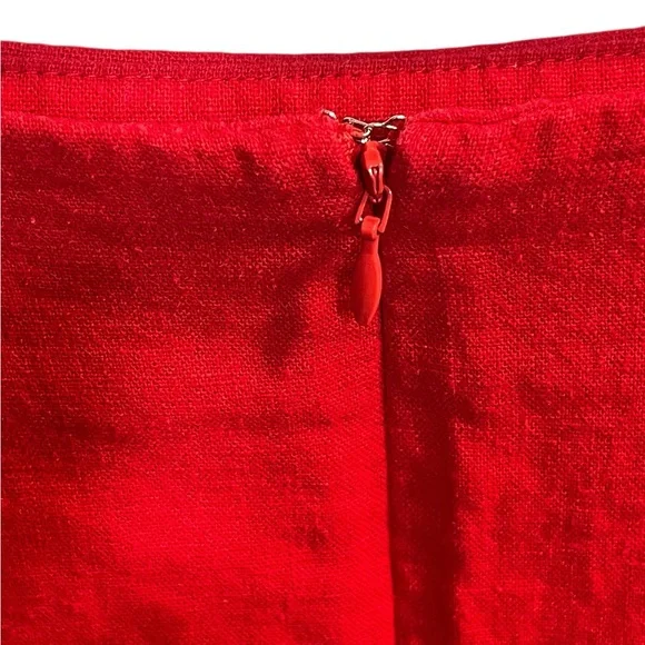 Express Linen Blend Red Mini Skirt - Large - Picture 4 of 6